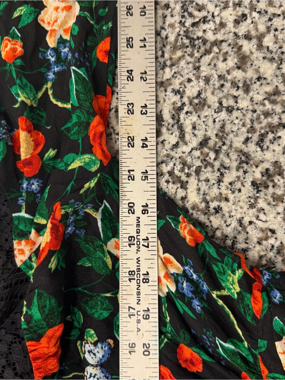 Anthropologie Black Floral Lace-Trim Long Sleeve Dress - Picture 8 of 8